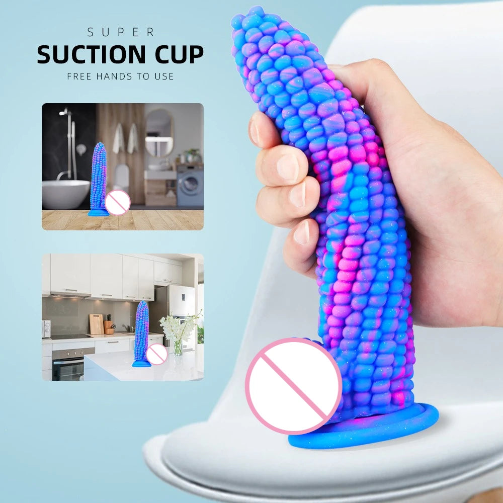 3 colors Corn Particles Penis Pvc Dildo Penetration Anal Plug Suction Cup Anal Expander Dildo Cock Simulation Butt Plug Gode 18+