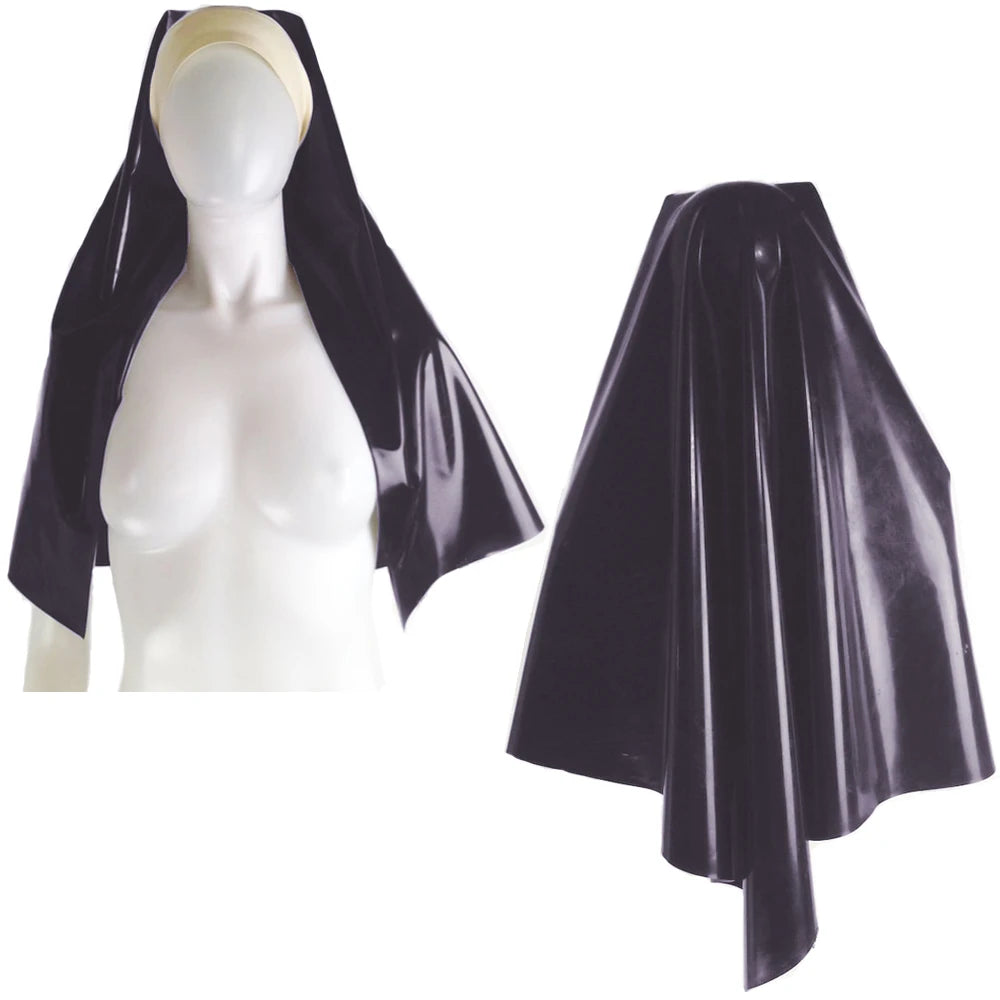 Unisex Nun Headgear Women Cosplay Costumes Maid Role Play Nun Sister Uniform LATEX FAUX