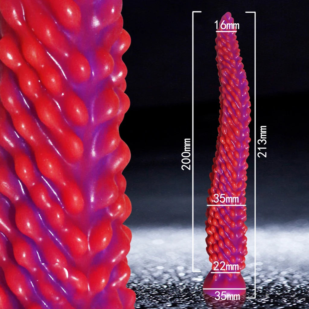 New Alien Tentacle Anal Plug Long Thick Dildo Spiral Silicone Large Butt Plug Suction Cup Anal Toy Adult Toy Men Women S- 8.39in M-11.34 in