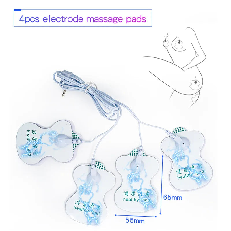 BDSM Bondage Electric Shock Nipple Sucker Clamp Electro Shock Sex Nipple Paste Pads Breast Stimulate Massage Pads Woman Sex Toys