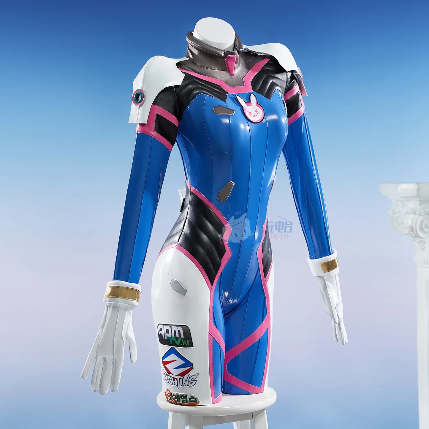 Game Overwatch D.Va Cosplay OW Costume Sexy leather women jumpsuit wig prop accessory set Halloween party D.Va uniform
