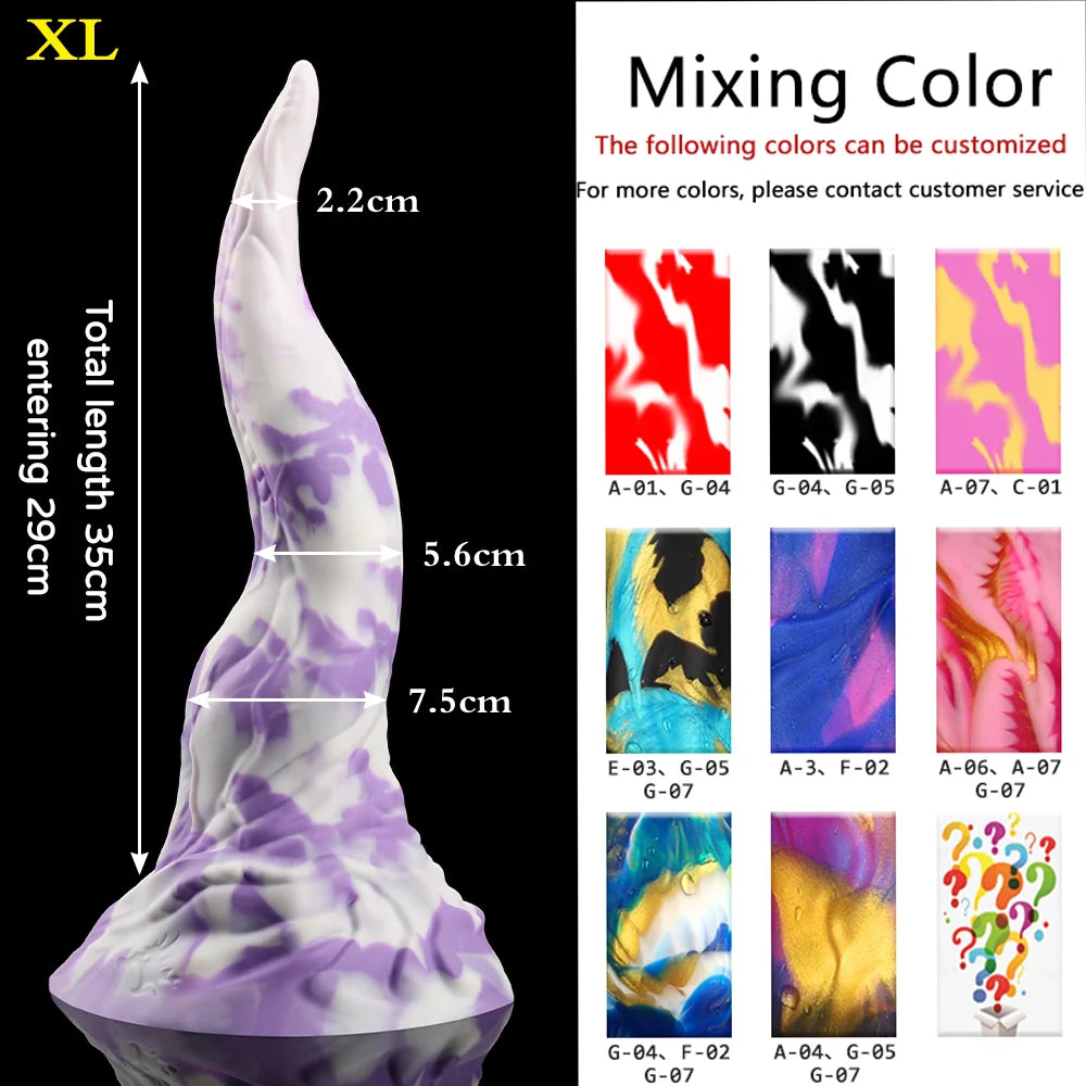 35CM Blue/Black Silicone huge small-xl monster