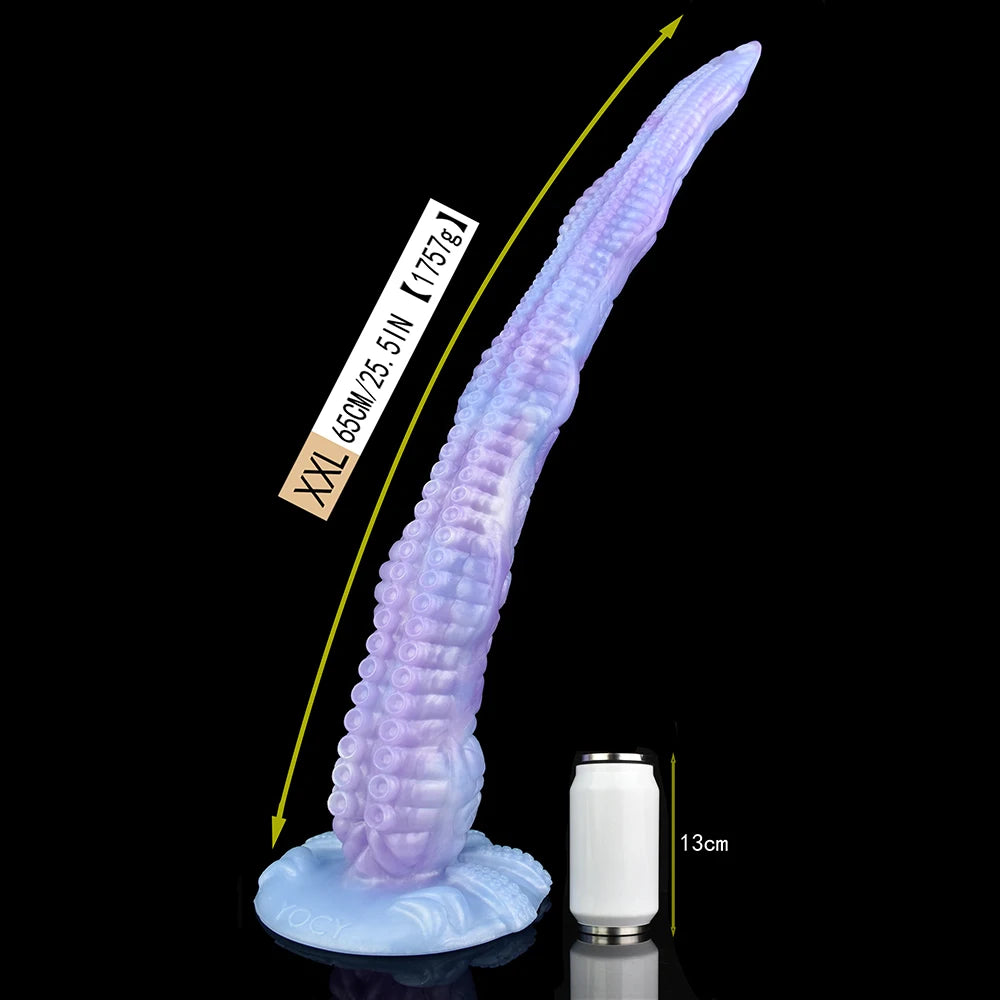 ASHBURN S-XXL 25IN Super Long Tentacle Dildo with Sucker for Deep Penetration WORKS WITH STRAPON