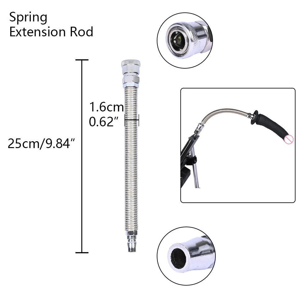 ROUGH BEAST Extension Rod for Vac-U-Lock Sex Machine Spring Extension Pole Quick PlugIn Accessories Masturbation Machine Sex Toys