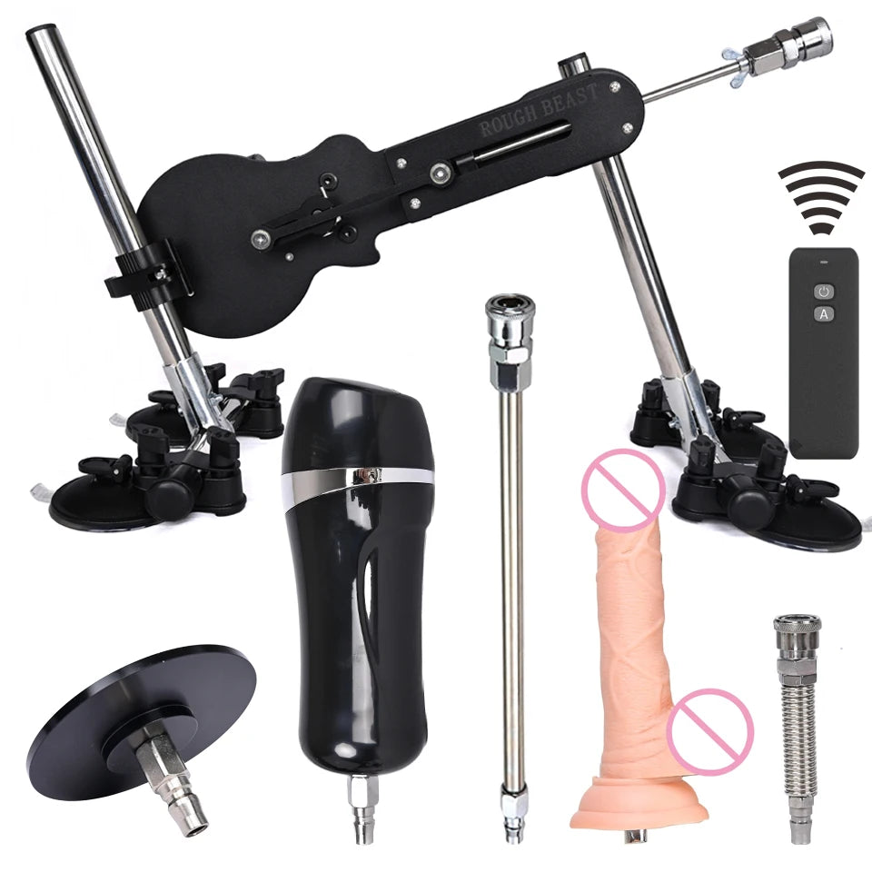 ROUGH BEAST Automatic Sex Machine with Dildo Attachment Wireless 70W Power Masturbation Machine for Women Telescopic Men Sex Toy