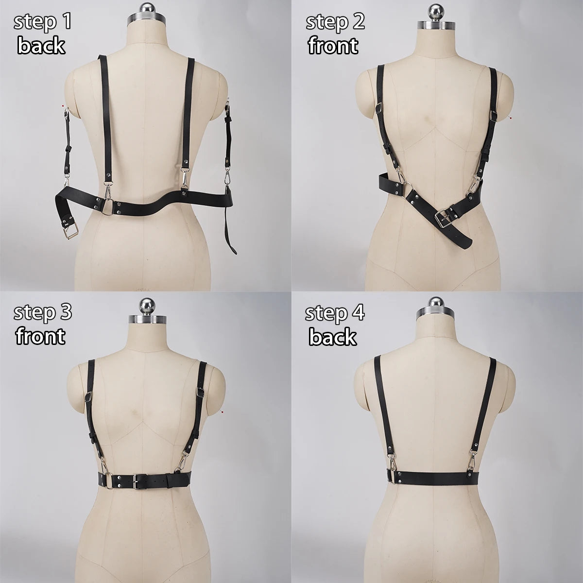 Women Fashion Leather Waist Belt Shaping Waistband Body Harness Belt Leathersuspenders for Women Gothic Clothing Accessorie