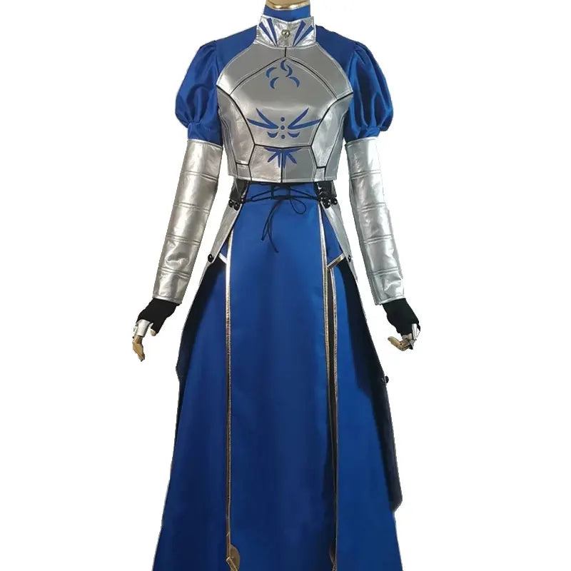 Anime Altria Pendragon Cosplay Costume Women Blue Dresses Halloween Party Sets