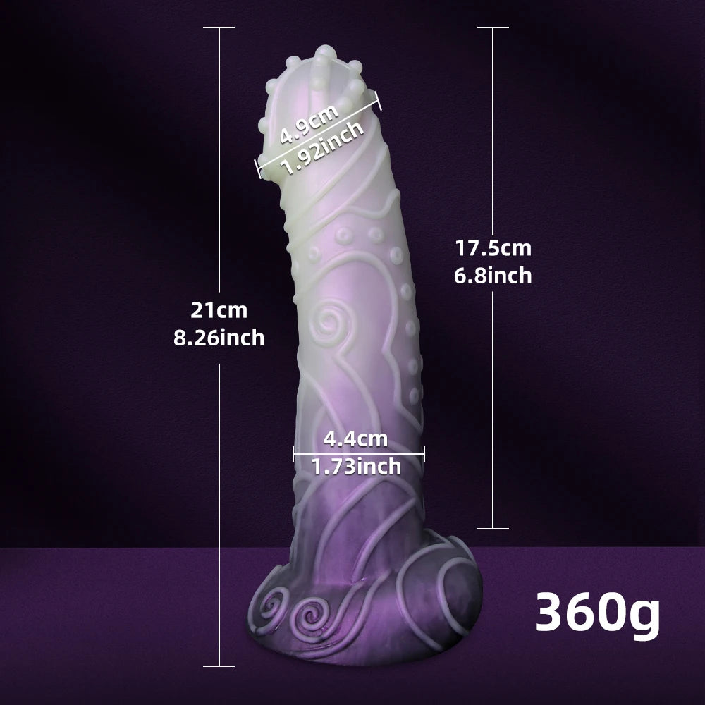 Huge Alien Dildo Dragon Scale Texture Penis Monster Anal Plug Thick Purple Penis for Women Vagina Clitoral Stimulator Sexy Adult