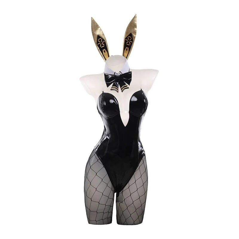ROLECOS NIKKE Goddess of Victory Blanc Bunny Girl Costume Noir Bunny Suit Women Sexy Cosplay Suit White and Black Jumpsuits