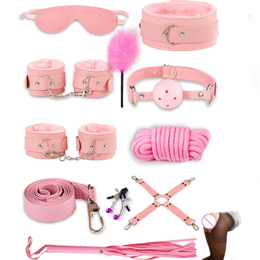 Bondage for Sex 10 pcs BDSM Leather Bondage Sets Restraint Kits for Women and Couples