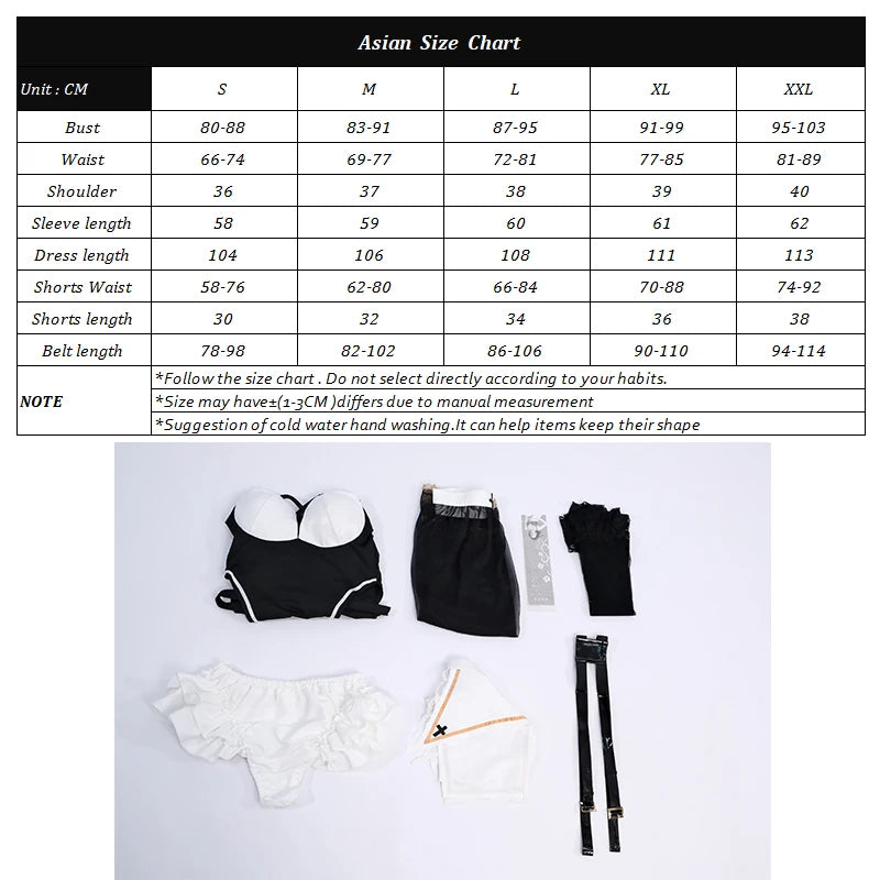 ROLECOS Nun Cosplay Costume Women Uniform Set-Party Halloween Outfit Adult Nun Dress Black Apparel Masquerade Show Costumes PVC