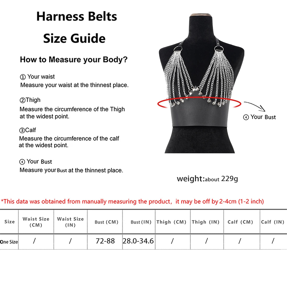 Fashion Belt Female Chest Chain Body Harness Breast Punk Belts Suspenders for Women Shaping Waistband Goth Clothing Accessories
