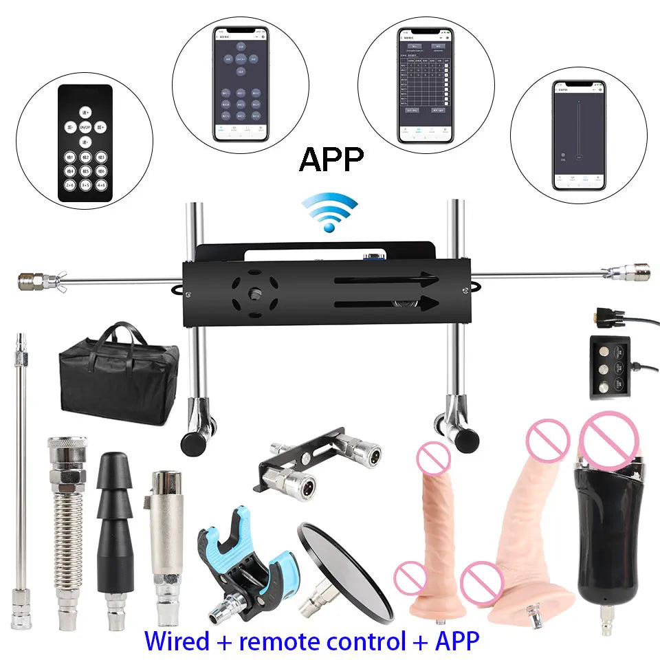 NEW Wireless APP Sex Machine with Amazing Features,Powerful,All Angle Adjustable,No Moveback Machine,200W motor, stroke 15cm