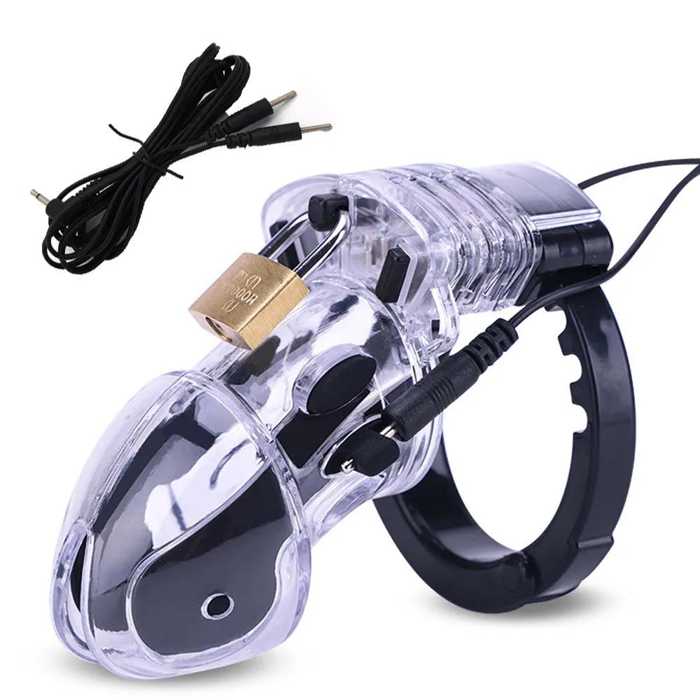 ASHBURNS Electro Shock Anal Butt Plug Electric Nipple Sucker Clamps E-stim Penis Plug Ring Cock Cage SM Chastity Couple Sex Medical Toys