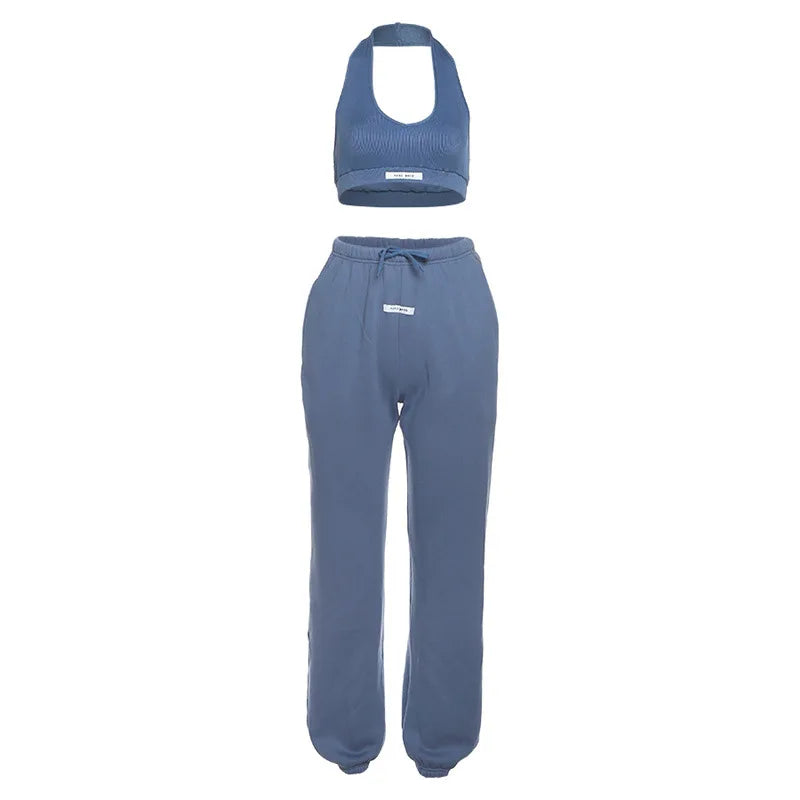 New in Matching Sets 2 Two Pieces Women Pants Sets Crop Tops Pink Tracksuit Sweatpants Activewear Workout Short Sets Outfits