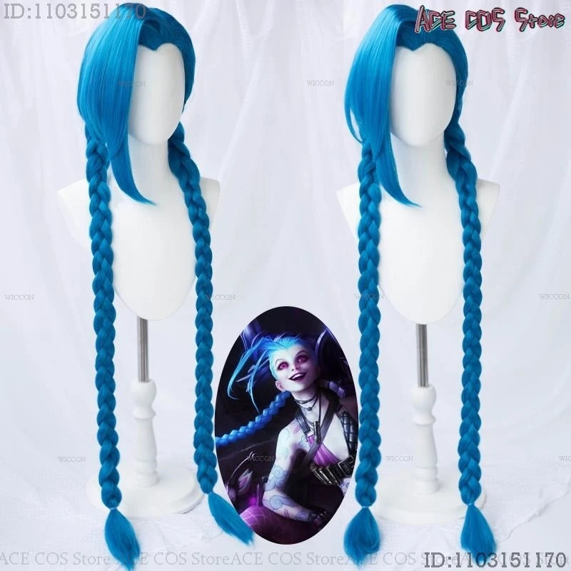 Game LOL Arcane Jinx Cosplay Costumes Wig Shorts Women bullets Decor Pow-Pow Powder Anime Game Halloween Party Roleplay