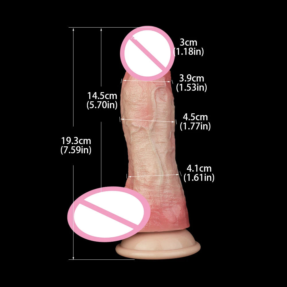 ROUGH BEAST Double Layer Soft Silicone Realistic Silicone Dildo Clitoral Vagina and Anal Stimulation with Strong Suction