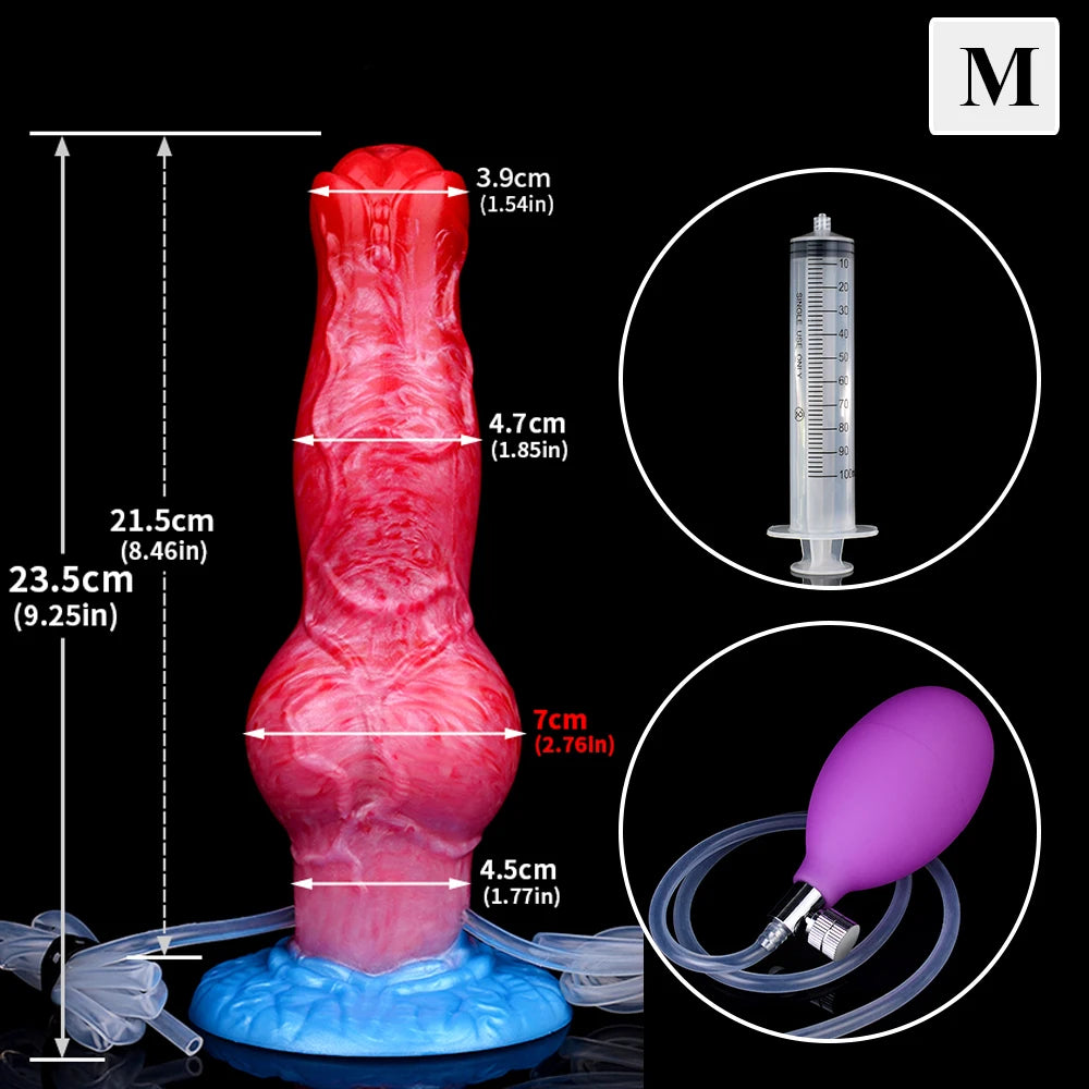 ASHBURN Knot Inflatable Ejaculation Dildo LARGE