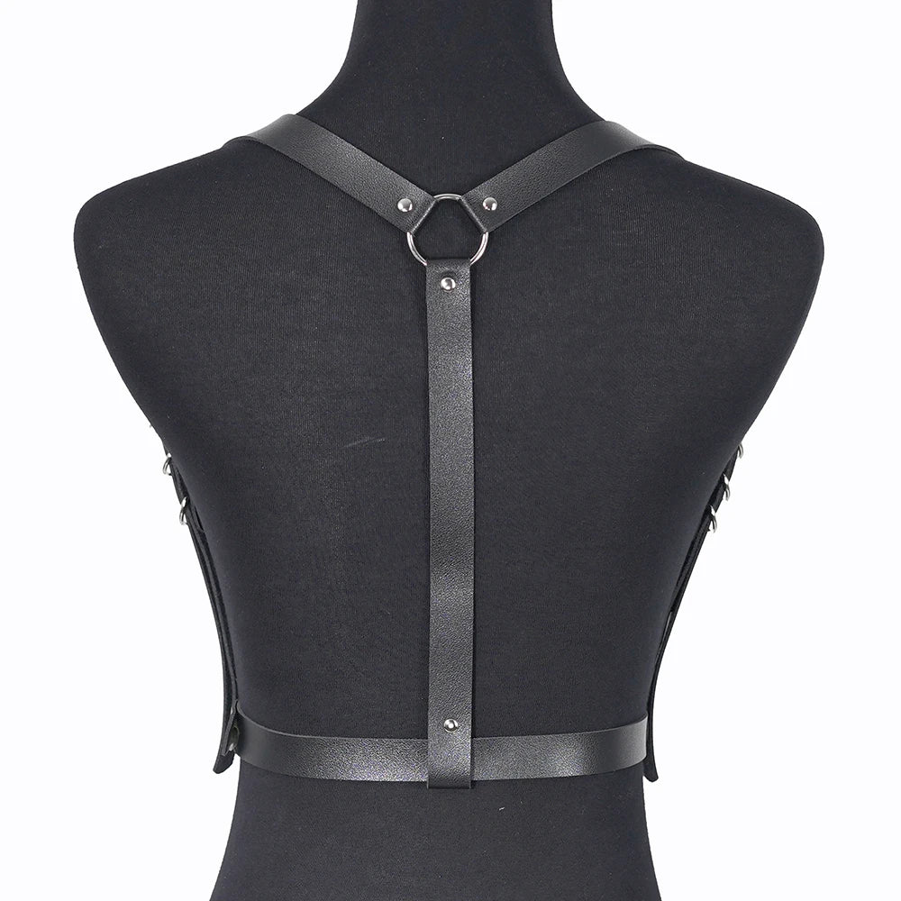 Fashion Leather Harness Belts for Women Shaping Chest Harness Waist Corset Belt Suspenders Body Harness Goth Clothing Accessorie