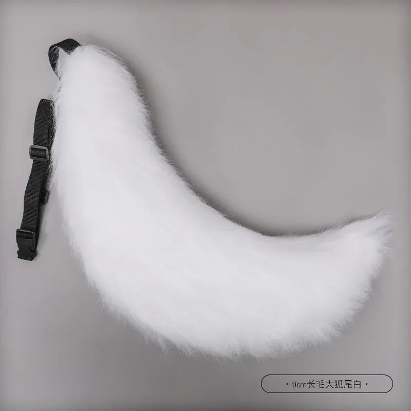 Handmade Plush Fox Tail Cosplay Costumes Props Wolf Tail Sexy Fox Tail Adjustable Belt Anime Accessories Kawaii Faux Fur Tail
