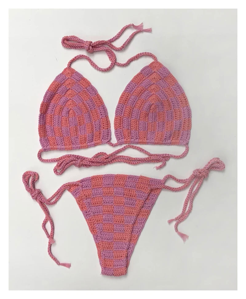 Crochet yarn Bathing Suits Handmade Knit Swimsuit