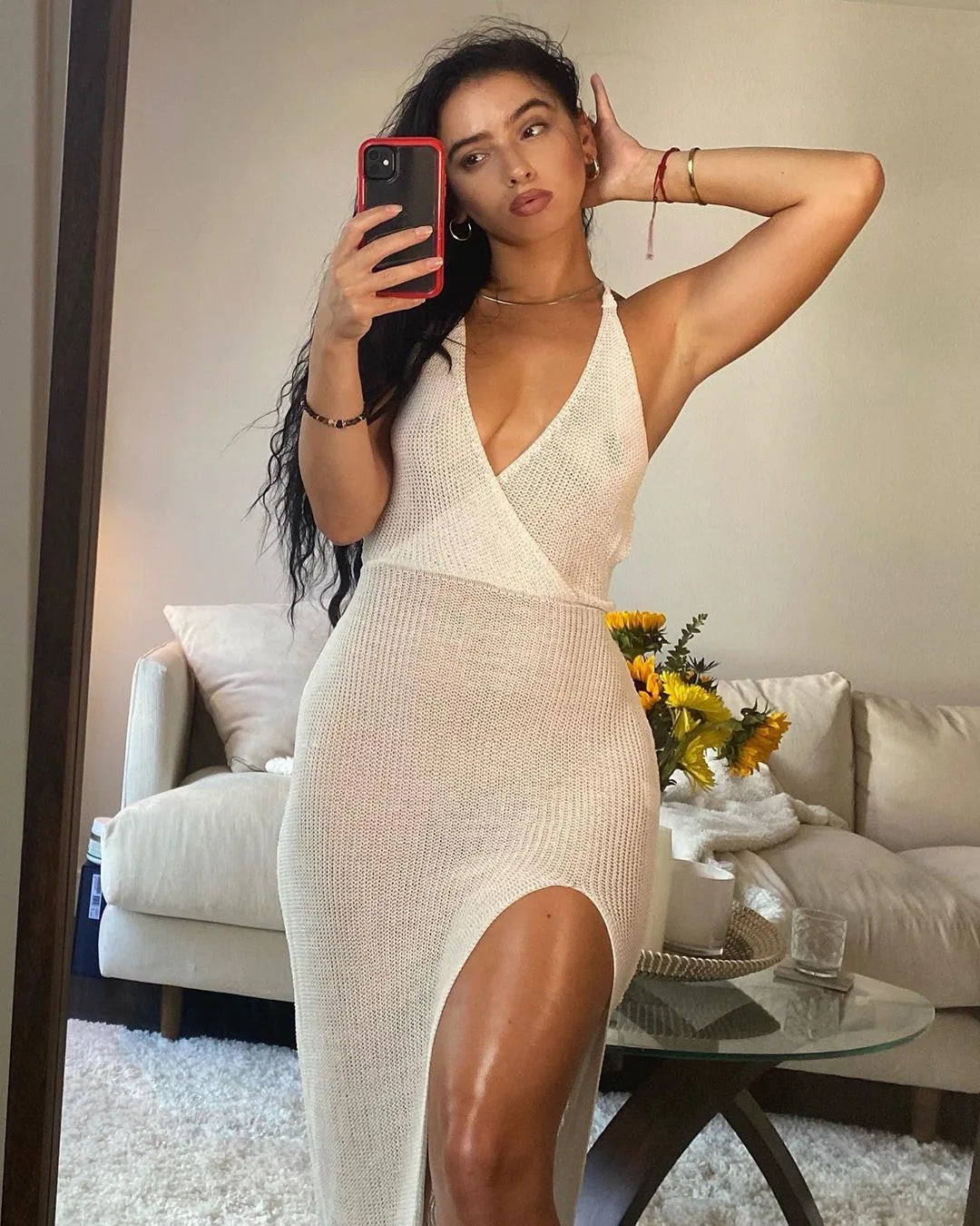 Melphieer 2024 Knit White Beach Dress Maxi Beach Cover up Woman Swimwear Bikini Tunic Maxi Hollow Out Backless Beachwear Outfit