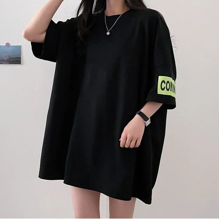 2024 Summer Ladies Sport Wear Korean Version New Cotton Short Sleeve Top Outdoor Casual Teenage Girls Popular O-neck T-shirt