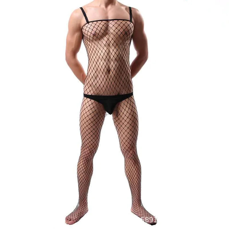 Sissy Sexy Crotchless Bodystockings Fishnet Underwear Plus Size Bodysuit Erotic Clothing BDSM Bondage Adult Toy Men Lingerie Set