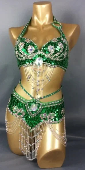 Beaded Sequins Wired bra+bottom