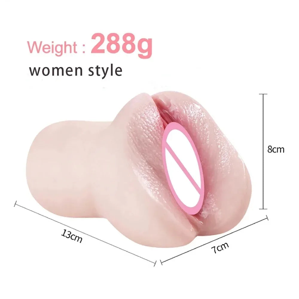 Lifelike Vagina Sex Toy 2 in 1 Silicone Toys Male Masturbation Cup 18+ Xxx Pocket Pussy Penis Exerciser Anal Sex Toys 18+