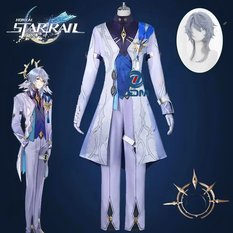 Honkai Star Rail Sunday Cosplay Costume Wig Headwear Game Character Outfits For Men Halloween Carnival Party Comic Con
