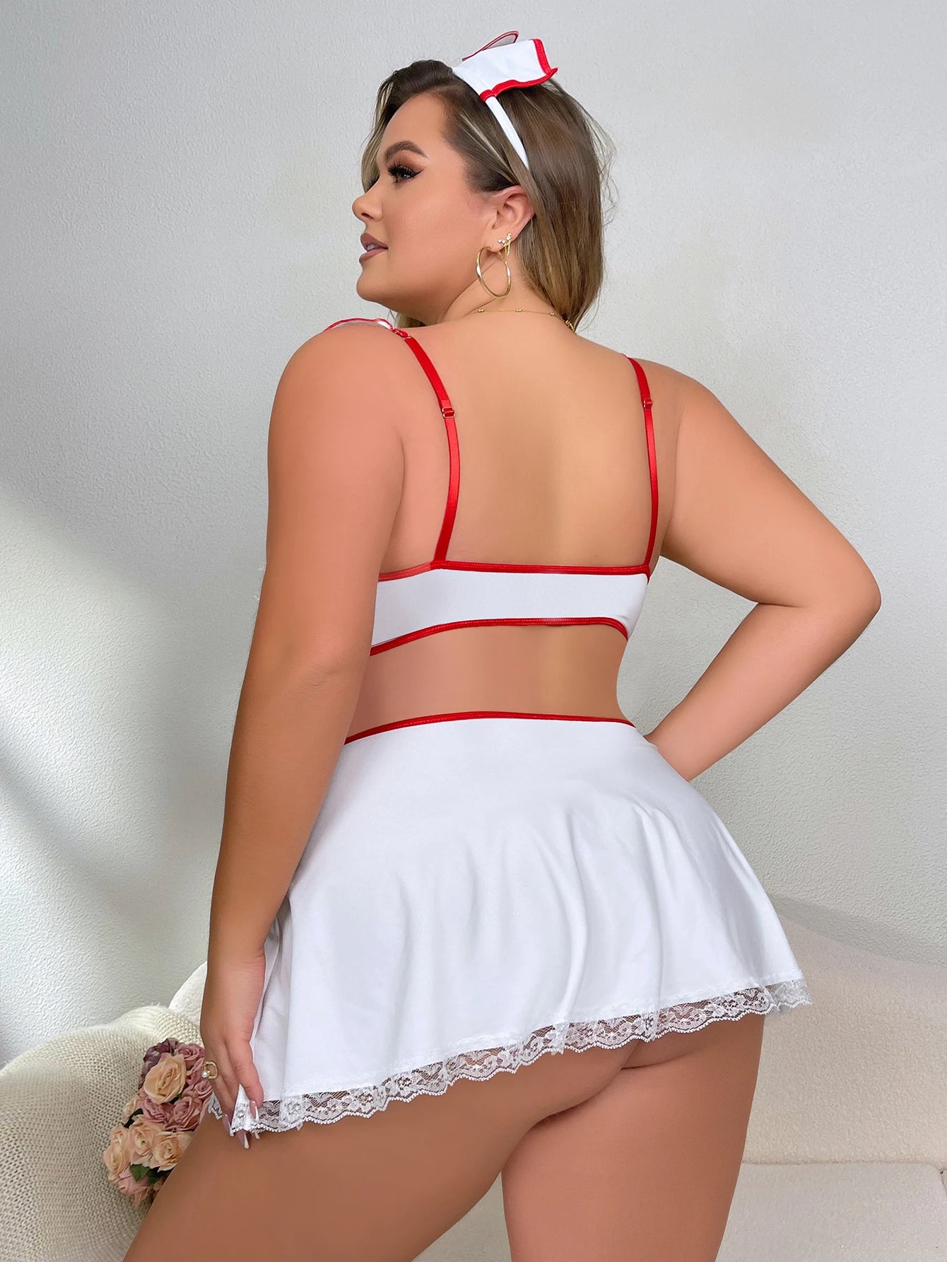 European and American Sexy Hot Cosplay Nurse Costume Tempting Women Sexy Plus Size Costume