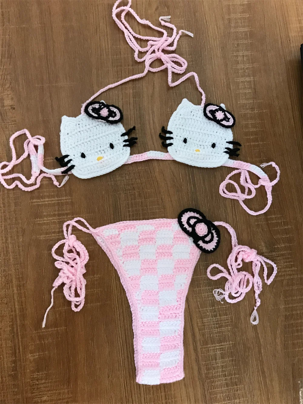 Melphieer 2 Piece Bikini Set 2025 Sexy Crochet Swimwear Bow Bathing Suit Handmade Beachwear Vacay Dresses Swimsuit Maillot