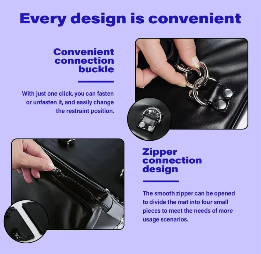 Sex Bondage Restraint BDSM Sex Furniture PU Leather Fetish Restraints System Portable Collapsible Sex Bed Sex Toys for woman