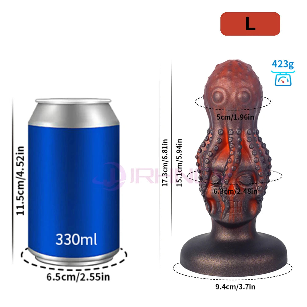 10cm Skull Anal Toys for Man 18+ Silicone Platinum Liquid SiliconeAnalyse Dildo Adult Sex Toy for Women Men Butplug