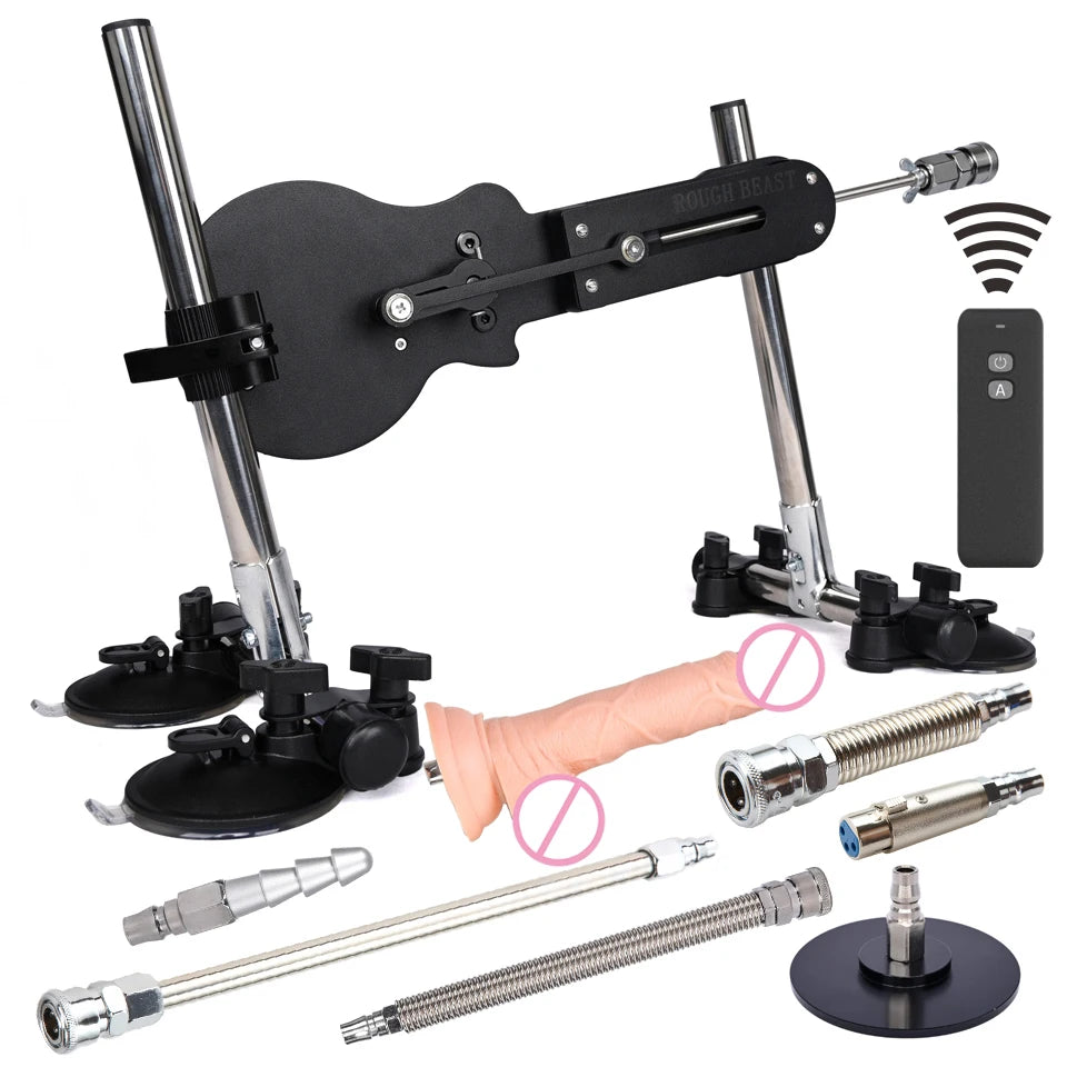 ROUGH BEAST Sex Machine Automatic with Dildo Attachment for Women Telescopic 120W Power Masturbation Machine Vac-U-Lock Sex Toys