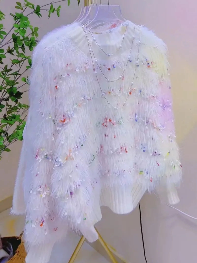 Mink Cashmere Sueter Mujer Oversized Sweater Winter Clothes Women Jumper Korean Fashion Tops Pullover Knitted Sweet