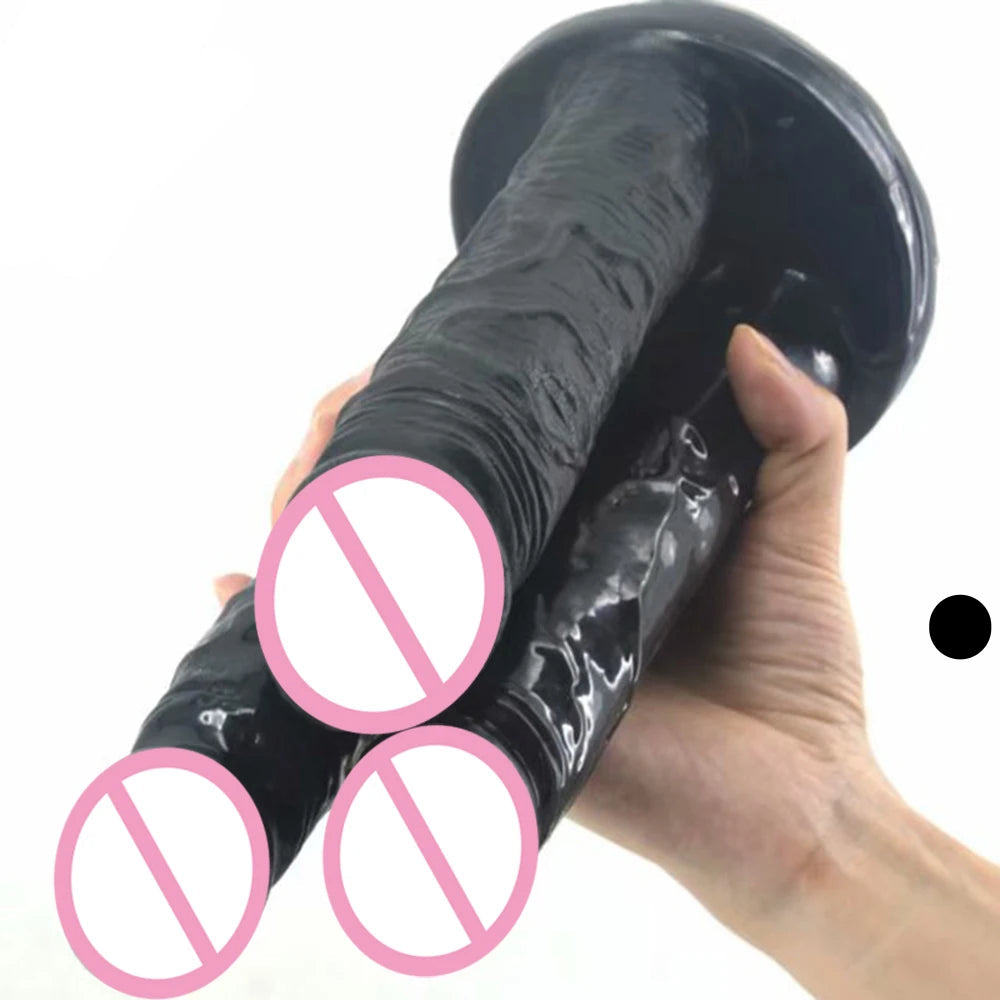 ASHBURN Three-headed FROCKING Penis Flesh Color Thick Dildo Anal Plug Vagina Stimulate Anus Massage Lesbian Flirt Adult Toys for Women Men