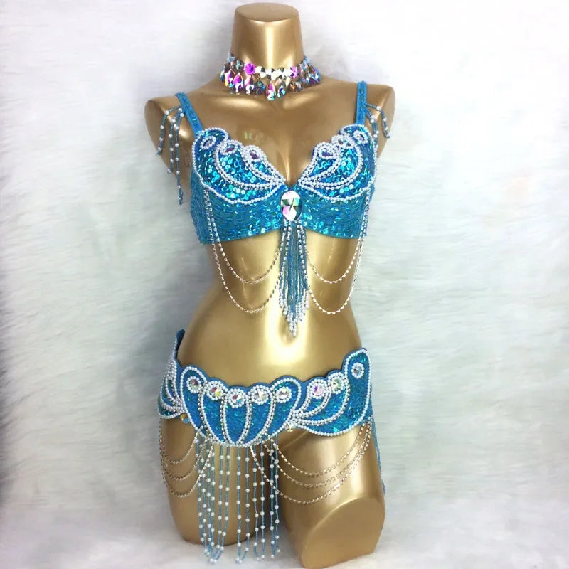 ASHBURN™ Beaded Luxe FESTIVAL Set – 3PC Festival Edition (Bra + Belt + Collar)