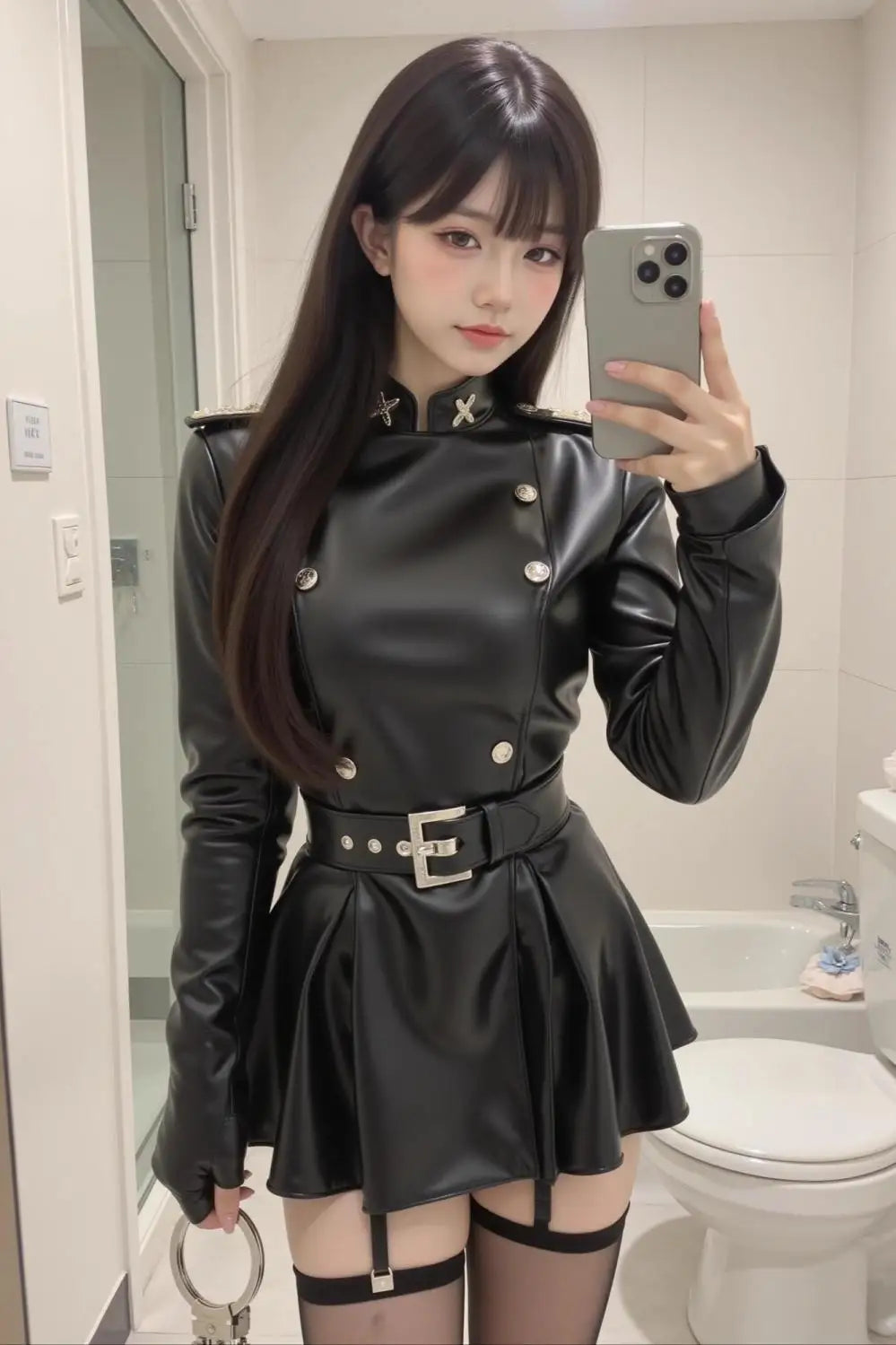 2025 New American Retro Sexy Black PU Leather Design Woman Dress Y2k Belted Slim Fit Female Punk Gothic Style Clubwear Outfits