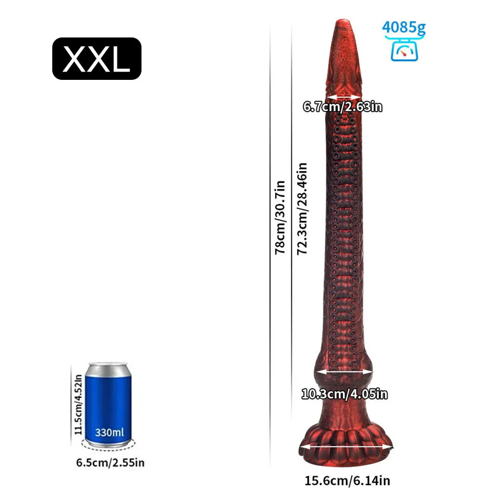 ASHBURN Super Huge Luminous Long Butt Plug Silicone Dildo Octopus Tentacles Anal Plug Dildo, Prostate Massage, BDSM Dilatador, 33"
