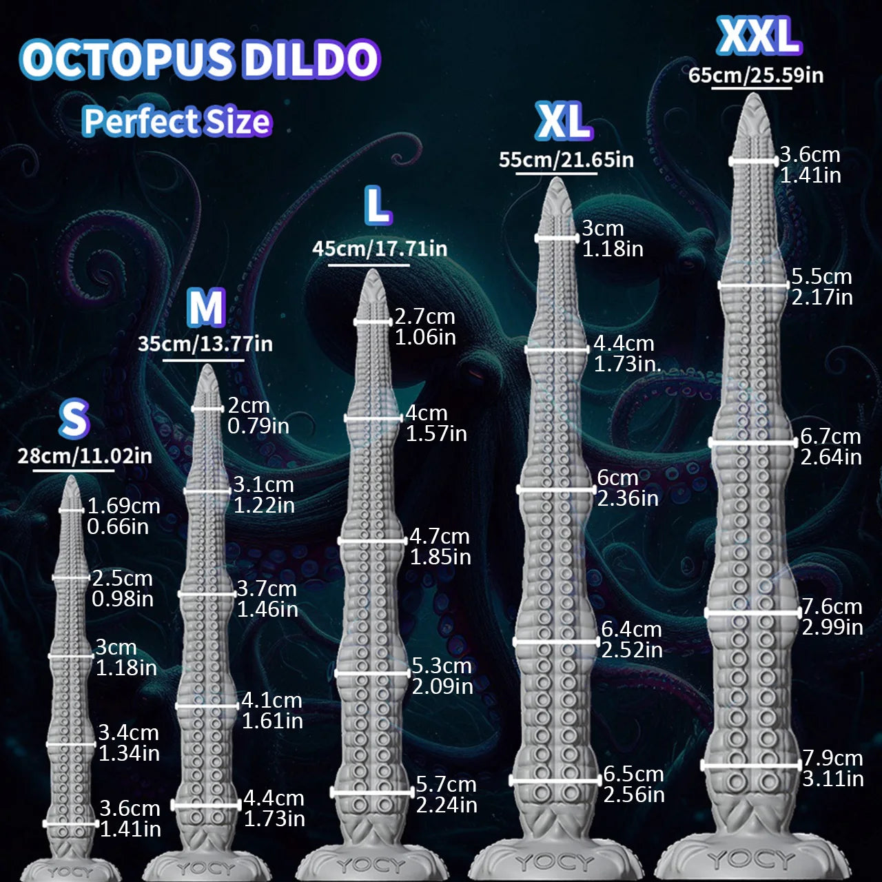 ASHBURN Super Long Monster Tentacle Anal Dildo Soft Silicone Tentacle Butt Plug Fantasy Dildo Penis Toy Women Men S,M,L,XL,XXL