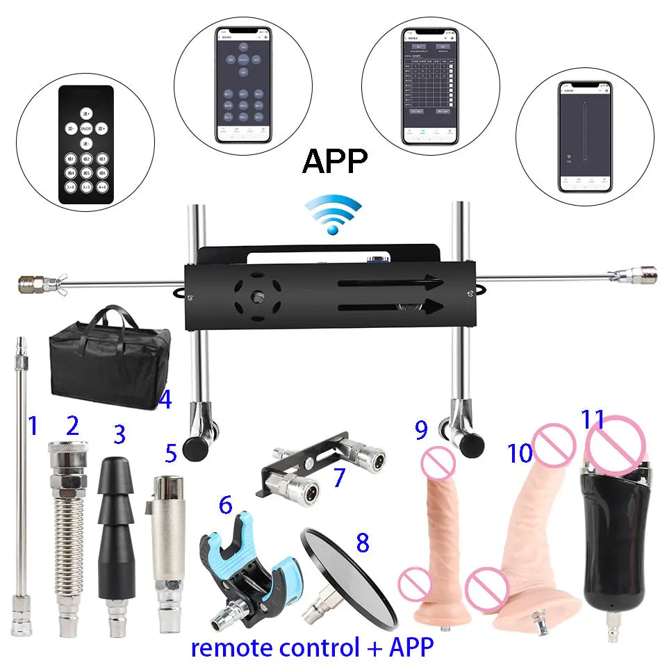 NEW Wireless APP Sex Machine with Amazing Features,Powerful,All Angle Adjustable,No Moveback Machine,200W motor, stroke 15cm