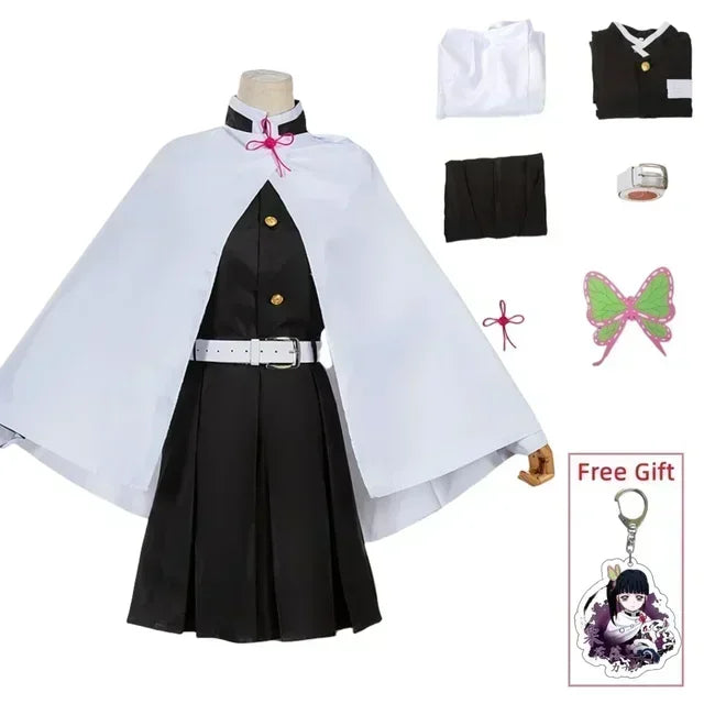 Tsuyuri Kanao Cosplay Kostuum Volwassen Kind Anime Uniform Vrouwen Kimono Haori Pruik Halloween Kleding