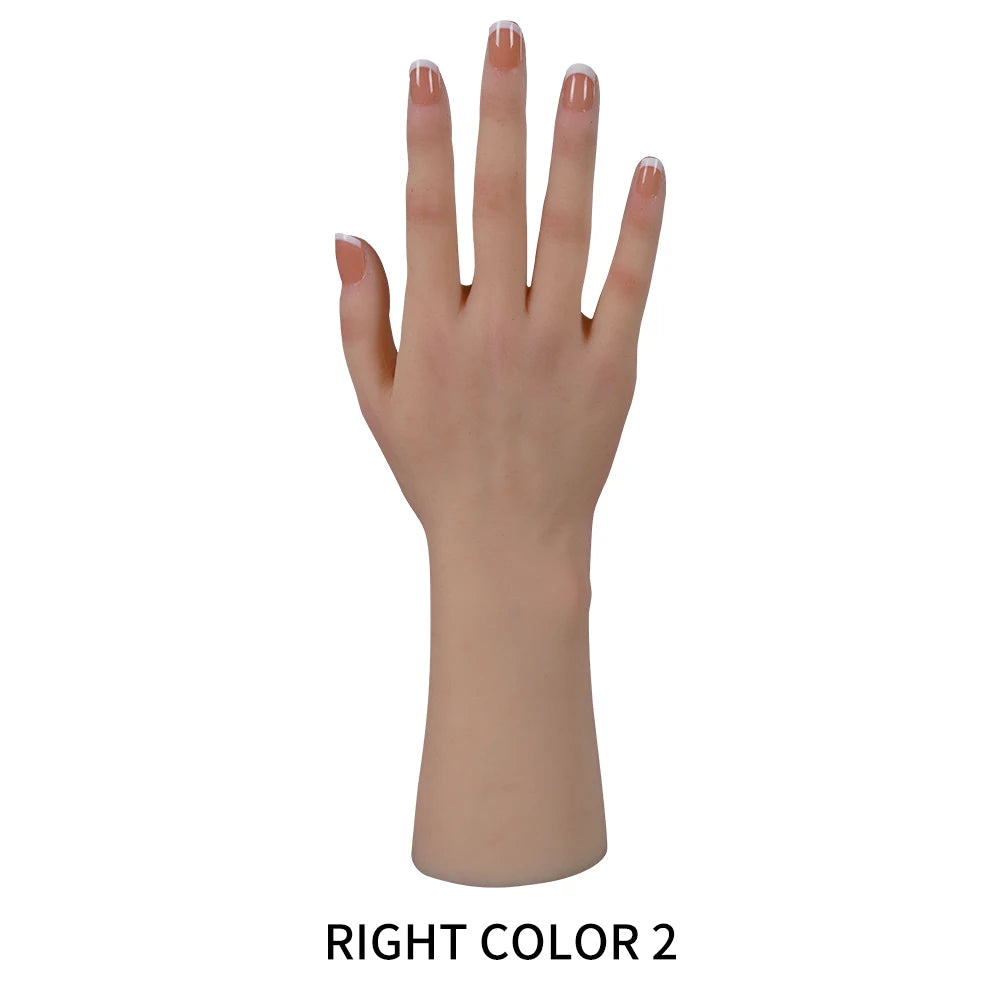 Herpinker High Quality Realistic Silicone Mannequin Hand Lifelike Soft Model Hand Display Jewelry Manicure Teaching Hand