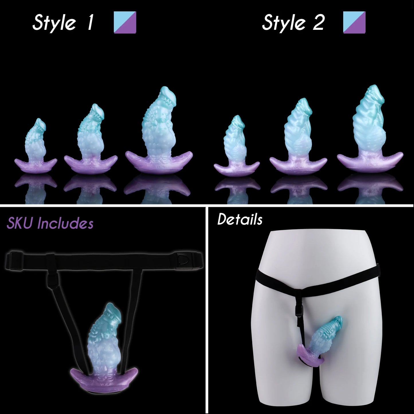 ASHBURN STALLION 2 IN 1 Dildo 10 Modes Bullet Vibrator Mouth Gag/ FURRY TAIL PLUG Adjustable Leather Strap Bondage Muzzles Sex Toy For Women Couple BDSM Game