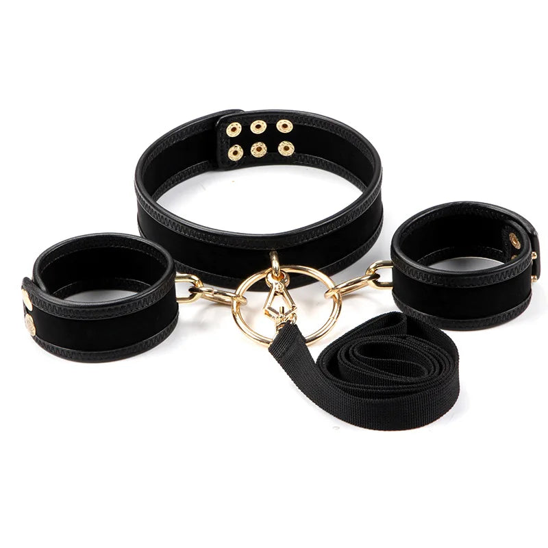 SM Slave Handcuff Collar Leash Sex Toy Kits Adult BDSM Restraint Bondage Gear Adjustable Couple Erotic Games Strap Sets Sex Shop