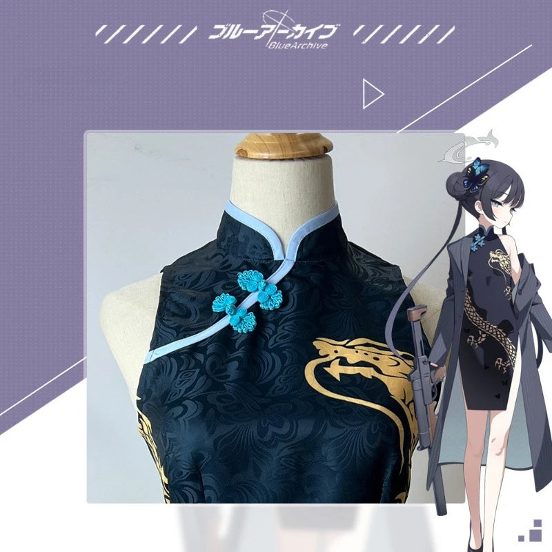 Blue Archive Game Cosplay Kisaki Costume Chinese-style Cheongsam Sexy Qipao Full Set Wig Role Play Outfit Halloween Party Women