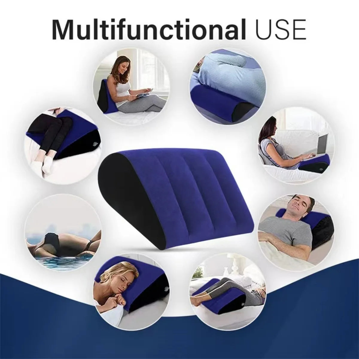 Inflatable Sex Pillow Cushion BDSM Sex Furniture PVC Flocking Silicone Pillows Couple Travel Supplies SM Sex Game Assist Sextoy