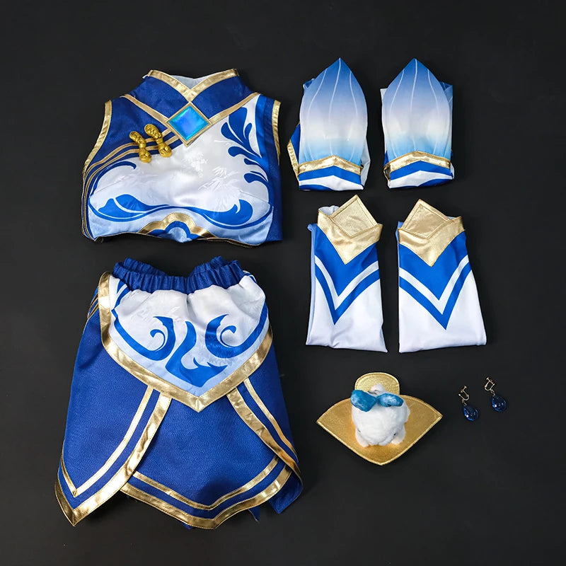ROLECOS Game LOL Rabbit Lux Cosplay Costume Game LOL Newbie Archaeologist Lux Cosplay Outfit Halloween Women Suit New Skin